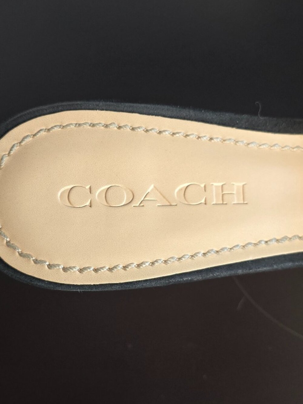 Coach Rosa 70 Black Suede Block Heel Mule Sandals Size 9 - Picture 5 of 6